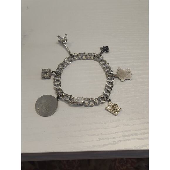 Vintage Sterling Silver Charm Bracelet 6 France Inspired Charms 23.4 Grams 7" - Picture 10 of 10